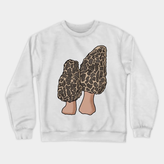 Pair of Morel mushrooms Crewneck Sweatshirt by JuneNostalgia